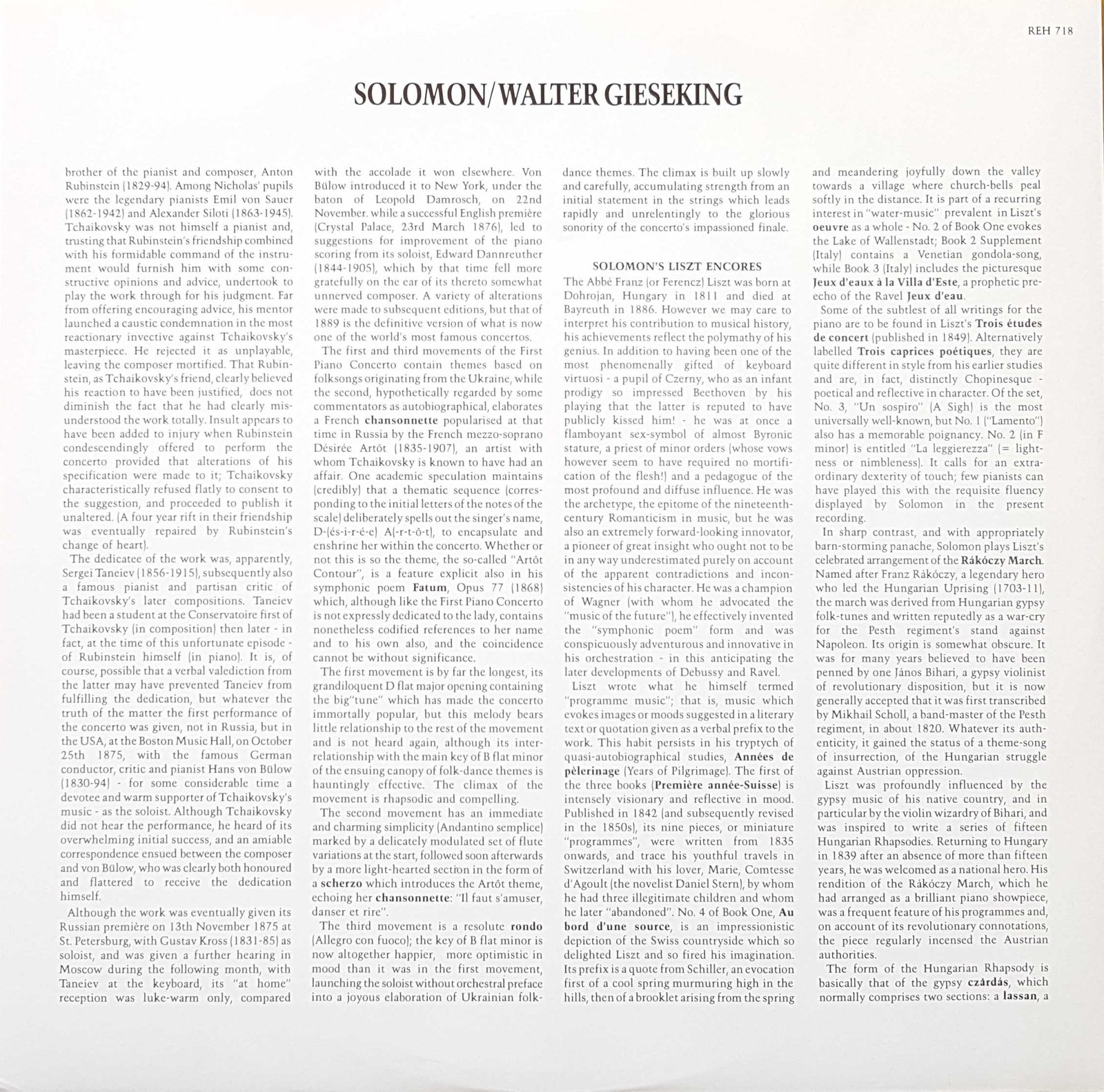 Inserts from REH 718